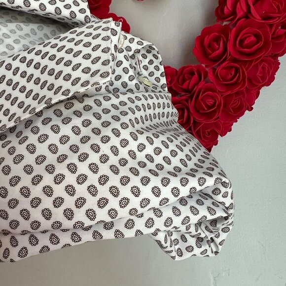 Paul Fredrick Men's Dress Shirt Two Ply Cotton 16 1/2 - 34 White Paisley Print - Picture 10 of 10